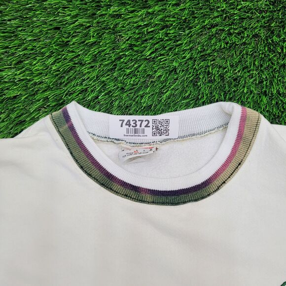 Vintage 90s Nutmeg Ringer Sweatshirt XL 26x27 White - Picture 10 of 13